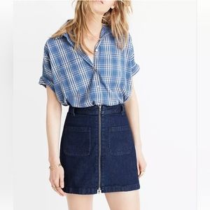 Madewell Denim Zip Mini Skirt